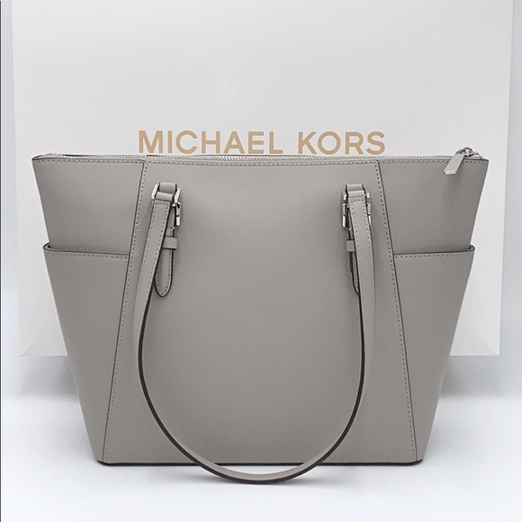 MICHAEL KORS CHARLOTTE LARGE TZ TOTE PEARL GREY - Picture 4 of 16